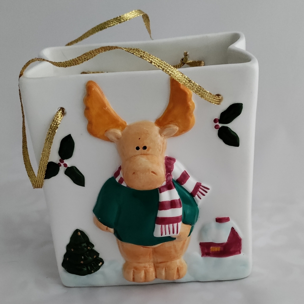Festive Moose Ceramic Box/holder